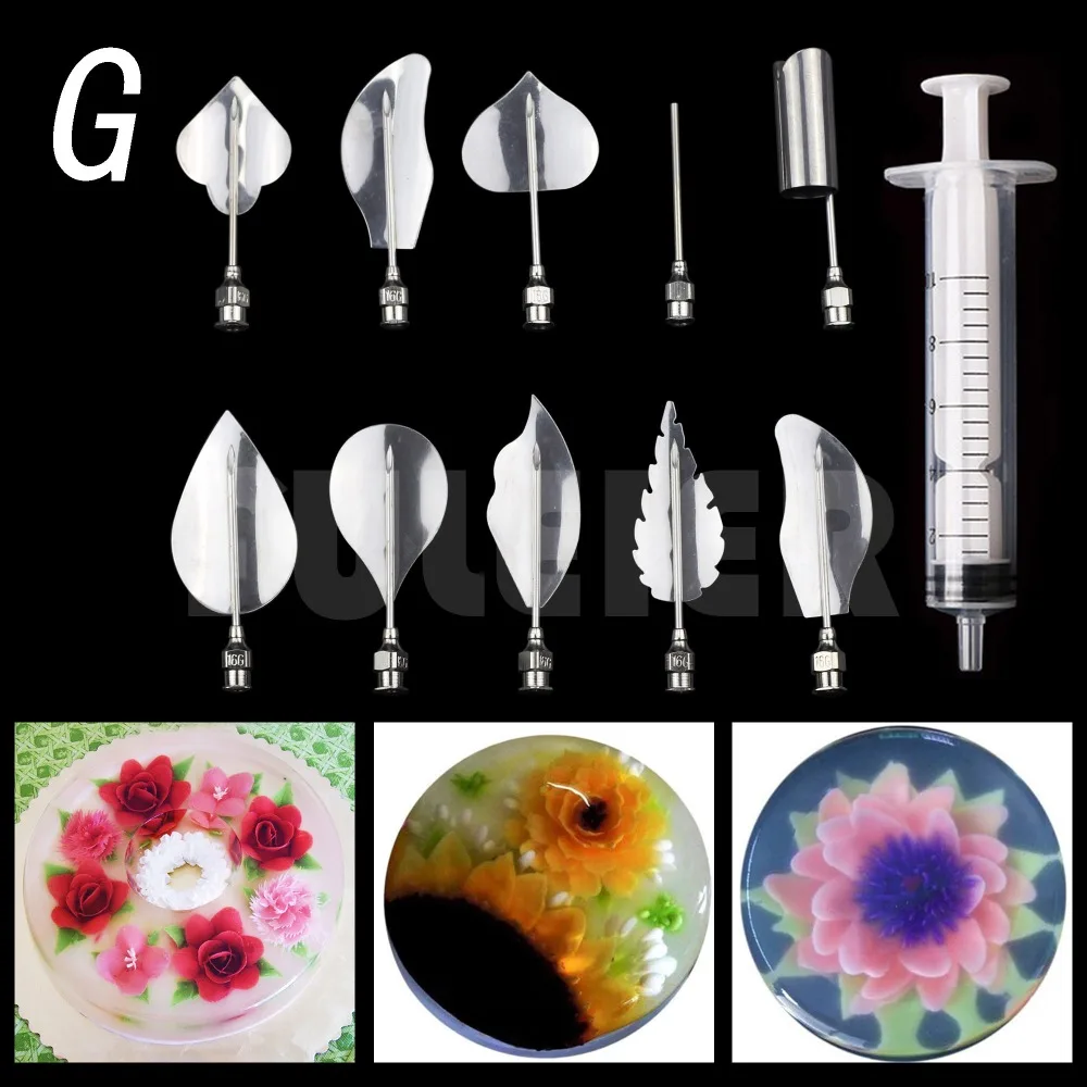 3D jelly Flower cake tools ,beginners kitchen cooking making cake jelly mold 10 Type 3D Gelatin Art Tools+ 1 syringe
3D jelly Flower cake tools ,beginners kitchen cooking making cake jelly mold 10 Type 3D Gelatin Art Tools+ 1 syringe
