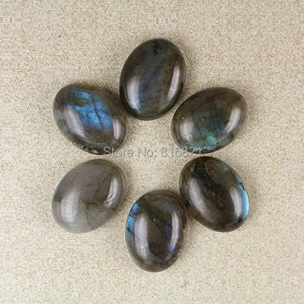 

( 6 Pieces/lot) Natural Labradorite stone Oval flat back Gem stone Cabochon CABs 12x16mm 13x18mm 18x25mm