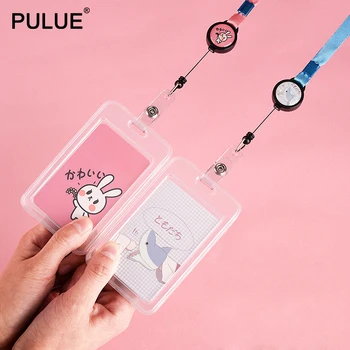 Cute Transparent Work Card Holders With Stretchable Neck Rope Strap Employee Name ID Card Cover Student Bus Entrance Card Holder
Cute Transparent Work Card Holders With Stretchable Neck Rope Strap Employee Name ID Card Cover Student Bus Entrance Card Holder