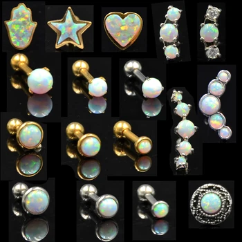 BOG-1PC 316l Surgical Steel Opal 17 Opal Stone Ear Tragus Cartilage Helix Earring Piercing Body jewelry Opal earring stud 16g
BOG-1PC 316l Surgical Steel Opal 17 Opal Stone Ear Tragus Cartilage Helix Earring Piercing Body jewelry Opal earring stud 16g
