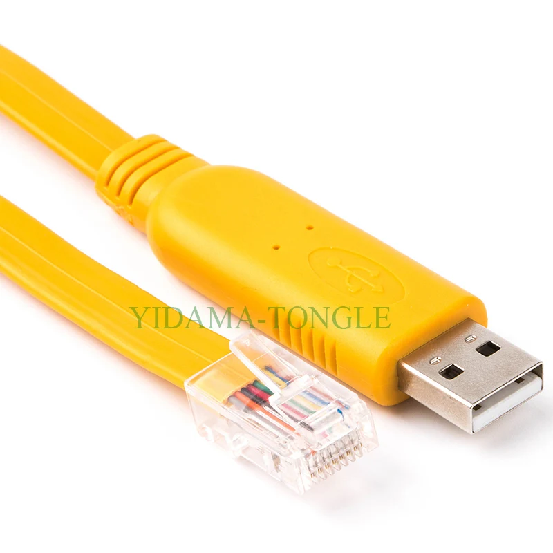 FTDI USB to Serial Rs232 Console Rollover Cable for Cisco Routers Rj45 6ft Yellow yidama-tongle 