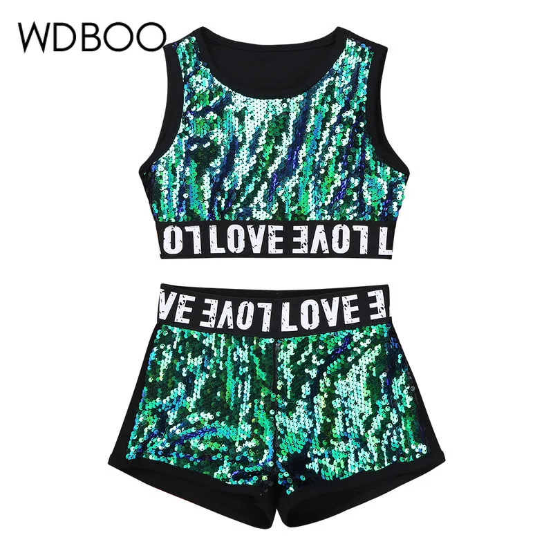 WDBOO Kids Sequins Set Dancewear Crop Top Shorts Two Piece Jazz Hip-hop Clothes Teens Girls Sleeveless Sparkly Stage Costume
WDBOO Kids Sequins Set Dancewear Crop Top Shorts Two Piece Jazz Hip-hop Clothes Teens Girls Sleeveless Sparkly Stage Costume