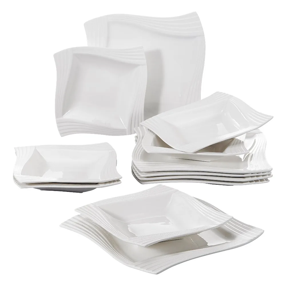 MALACASA Series Amparo 12 Piece Porcelain Plates Sets with 6 Soup Dinner Plates Dinnerware Service for 6 Person
MALACASA Series Amparo 12 Piece Porcelain Plates Sets with 6 Soup Dinner Plates Dinnerware Service for 6 Person