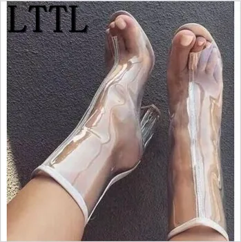 LTTL Sexy Women Ankle Boots Peep Toe PVC Crystal Heel Transparent Boots Trend Clear High Heel Shoes Gladiator Boots Woman
LTTL Sexy Women Ankle Boots Peep Toe PVC Crystal Heel Transparent Boots Trend Clear High Heel Shoes Gladiator Boots Woman