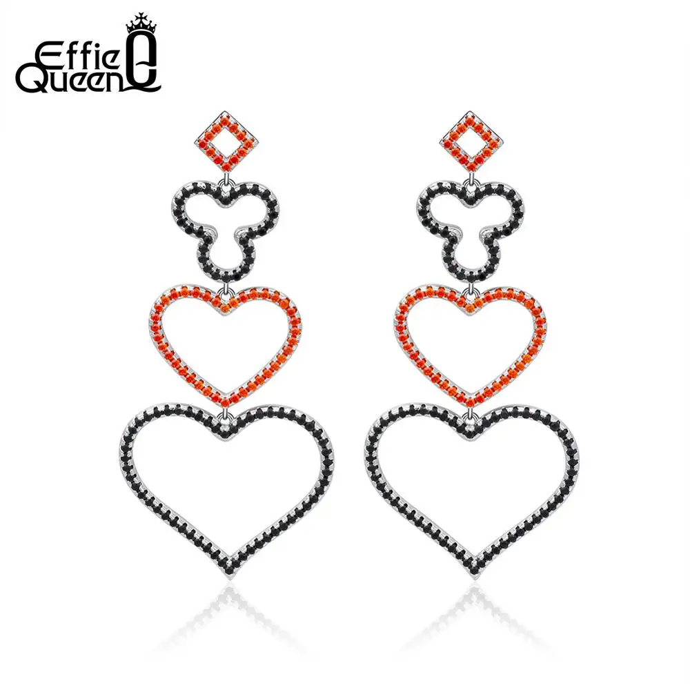 Effie Queen Big Drop Earrings For Women Poker Pattern Spade Flower Heart Long Earings Fashion Jewelry With AAA CZ Crystal DE247
Effie Queen Big Drop Earrings For Women Poker Pattern Spade Flower Heart Long Earings Fashion Jewelry With AAA CZ Crystal DE247