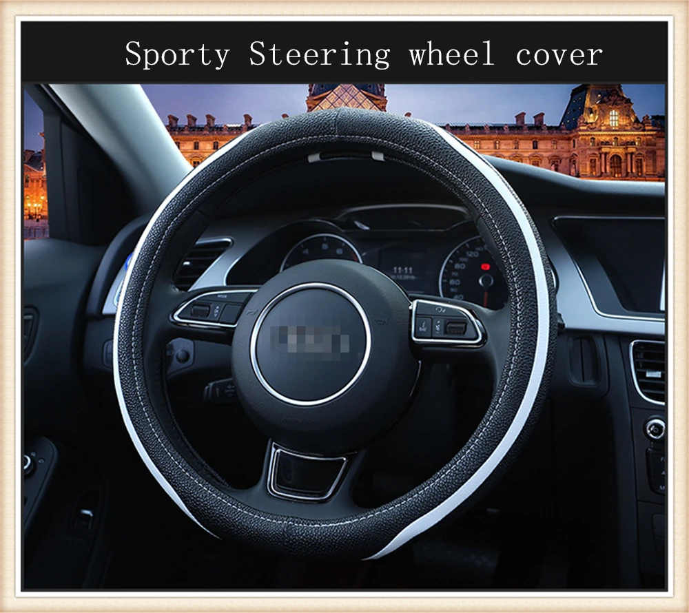 Leather Universal Car Steering-wheel Cover 38CM Car-styling Sport Auto Steering Wheel Covers Anti-Slip Automotive Accessories
Leather Universal Car Steering-wheel Cover 38CM Car-styling Sport Auto Steering Wheel Covers Anti-Slip Automotive Accessories
