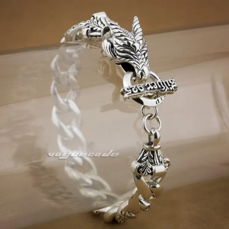 925 Sterling Silver Handmade Dragon Chain Mens Biker Rocker Punk Bracelet 8F002
925 Sterling Silver Handmade Dragon Chain Mens Biker Rocker Punk Bracelet 8F002