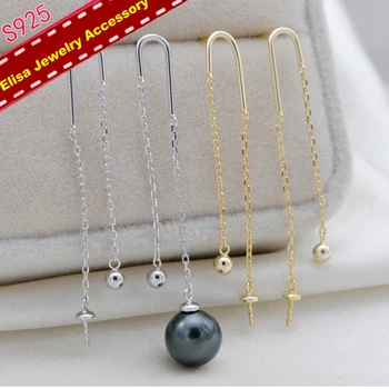 Tassel Design Pearl Earrings Settings S925 Sterling Silver Earrings Chain Accessory Women DIY Pearl Earrings Findings 3Pairs/Lot
Tassel Design Pearl Earrings Settings S925 Sterling Silver Earrings Chain Accessory Women DIY Pearl Earrings Findings 3Pairs/Lot