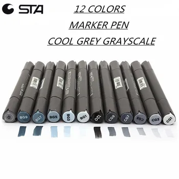 STA 12 Cool Grey Colors Art Markers Grayscale Artist Dual Head Markers Set for Brush Pen Painting Marker School Student Supplies
STA 12 Cool Grey Colors Art Markers Grayscale Artist Dual Head Markers Set for Brush Pen Painting Marker School Student Supplies