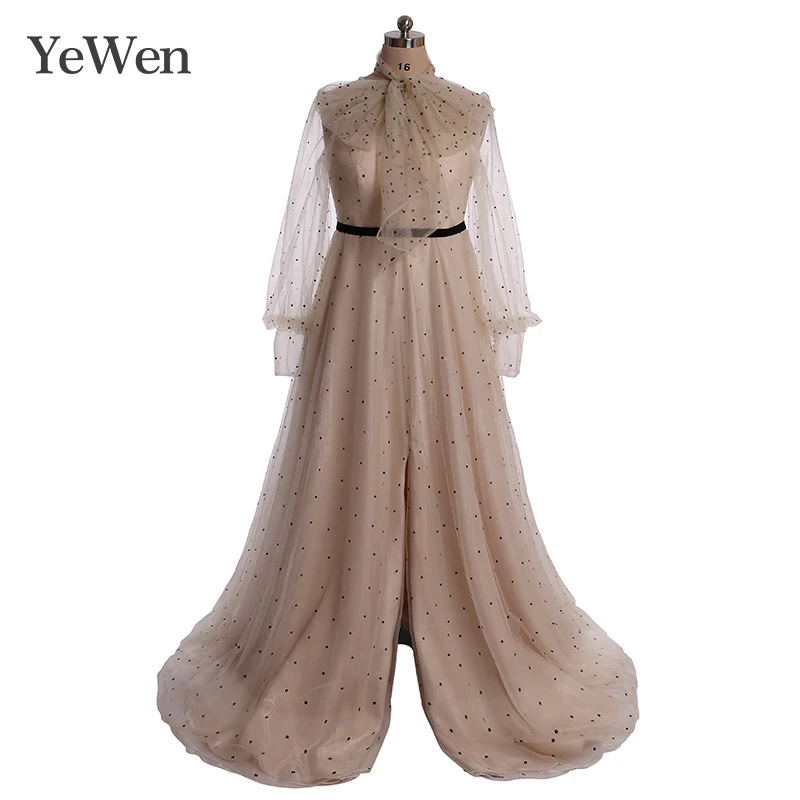 YeWen Champagne Plus Size Evening Dresses Elegant Bow Neck Ruffles Dot Formal Evening Gown Party Dress Robe De Soiree 2019
YeWen Champagne Plus Size Evening Dresses Elegant Bow Neck Ruffles Dot Formal Evening Gown Party Dress Robe De Soiree 2019