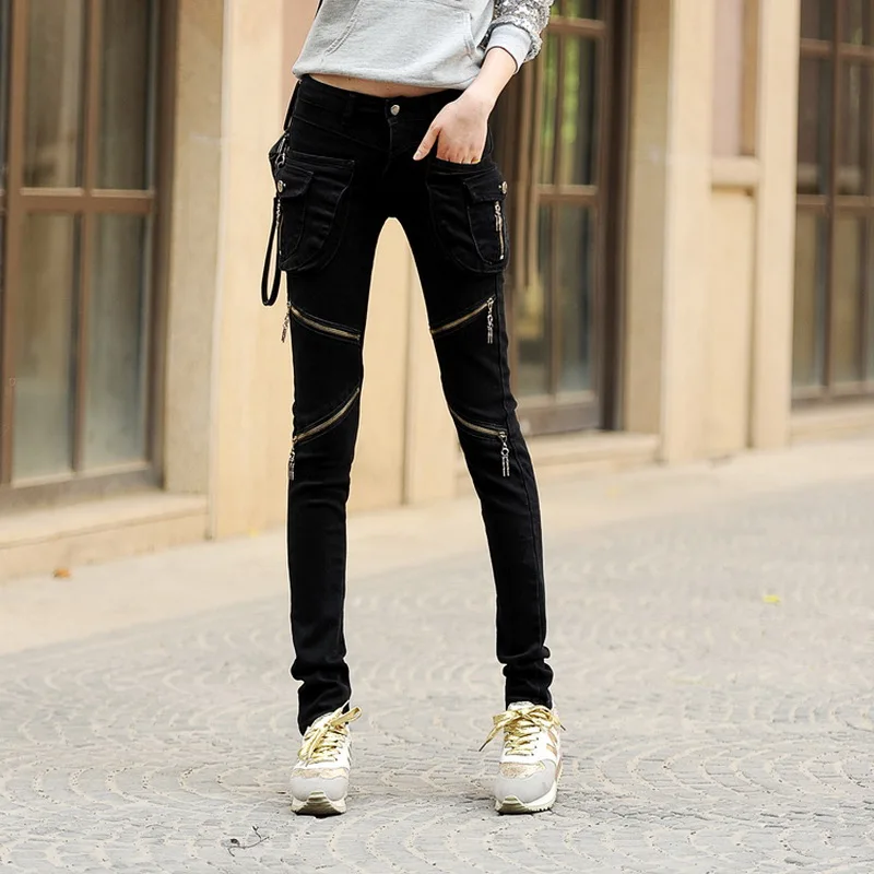 Autumn and winter trend Slim thin women's casual pants cool personality big pocket harem pants feet pants zipper
Autumn and winter trend Slim thin women's casual pants cool personality big pocket harem pants feet pants zipper
