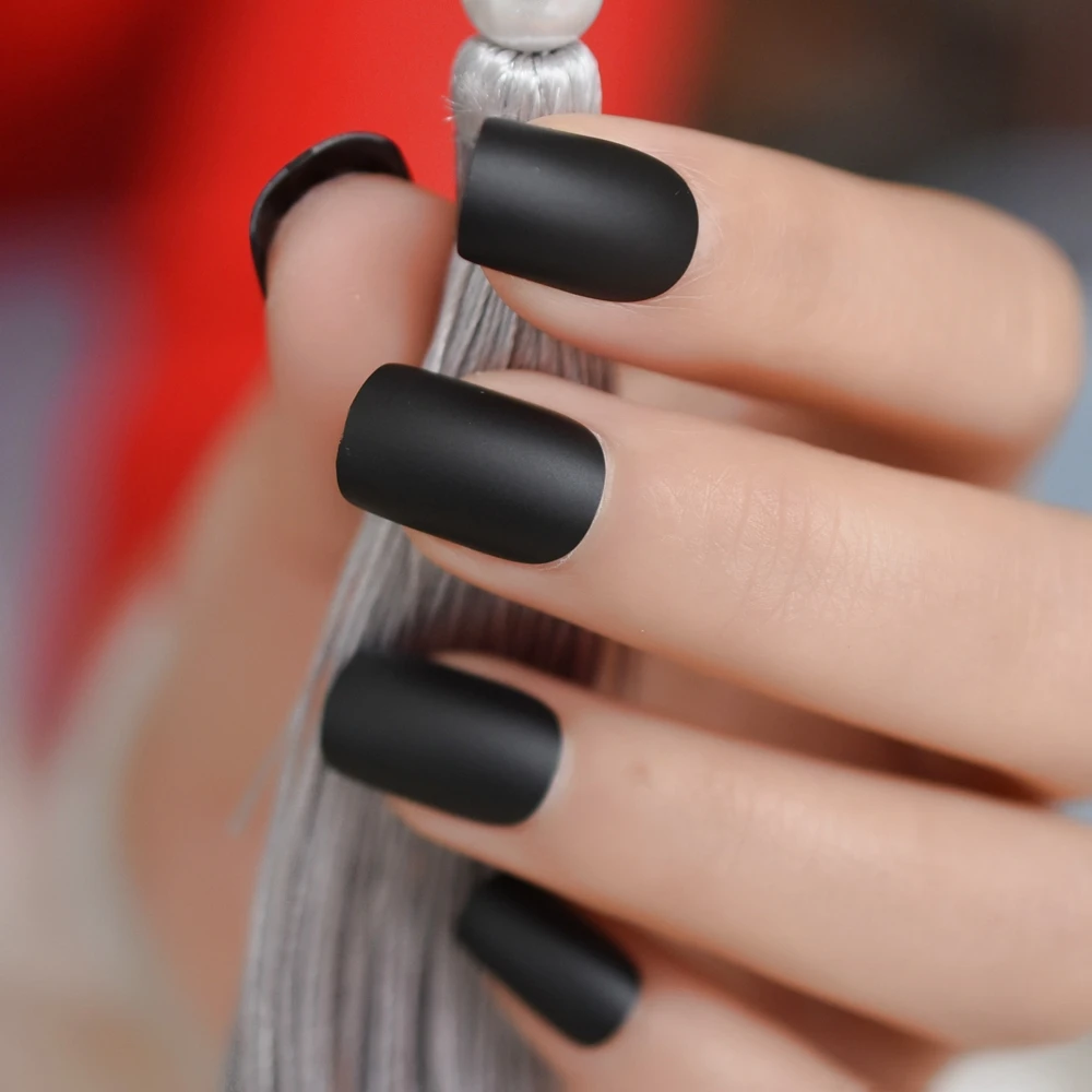 Black False Nail Solid Matte Finish Faux Nails Medium Square Plastic Artificial Fingernails with Adhesive Tabs 24Ct
Black False Nail Solid Matte Finish Faux Nails Medium Square Plastic Artificial Fingernails with Adhesive Tabs 24Ct