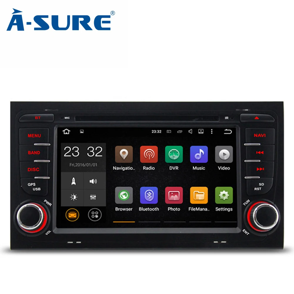 A Sure 2 Din 7 "Android автомобильное радио gps dvd плеер навигация для Audi/A4/S4 RS4 8E 8F B7 B9