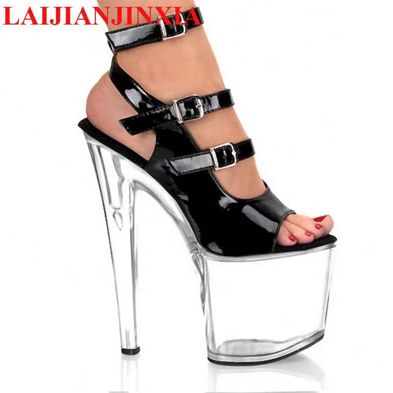 LAIJIANJINXIA NEW 10CM Platform Shoes Ankle Strap 20cm Stripper Shoes Open Toe Black crystal shoes temptation high heels sandals
LAIJIANJINXIA NEW 10CM Platform Shoes Ankle Strap 20cm Stripper Shoes Open Toe Black crystal shoes temptation high heels sandals