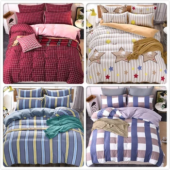 Solid Stripe Washable Cotton 4 pcs Bedding Set 6/7 feet Bedsheet 1.5m 1.8m 2m Flat Sheet Bedlinens King Queen Double Duvet Cover
Solid Stripe Washable Cotton 4 pcs Bedding Set 6/7 feet Bedsheet 1.5m 1.8m 2m Flat Sheet Bedlinens King Queen Double Duvet Cover