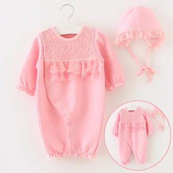 Baby Girl Cotton Romper With Cap Lace Long Sleeve 1piece Overall White Pink Thick Sleeping Bag Infant Girls Clothing Gift 3m 6m
Baby Girl Cotton Romper With Cap Lace Long Sleeve 1piece Overall White Pink Thick Sleeping Bag Infant Girls Clothing Gift 3m 6m