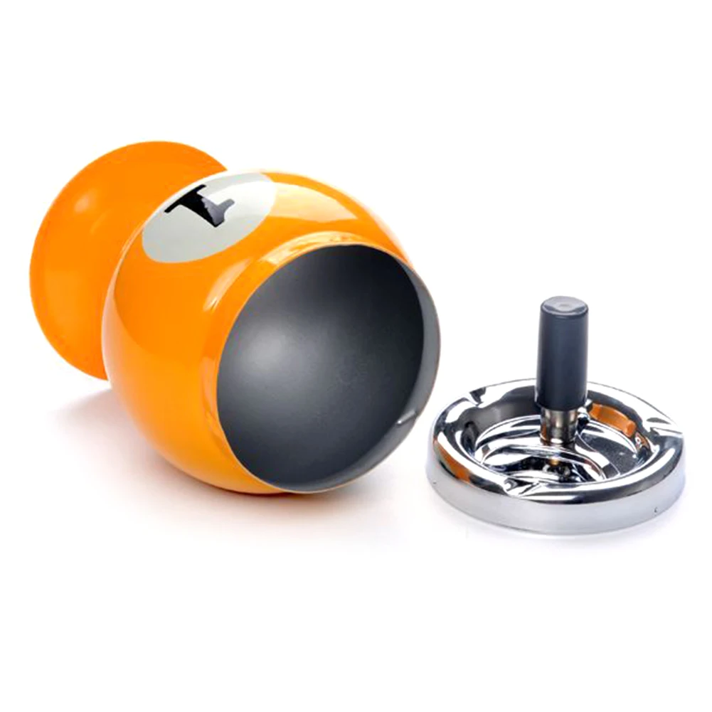 

Creative Push Down Cigarette Ashtray No.8 Billiards Ball Ashtray without Base Metal Smoking Ash Tray for Indoor or Outdoor Use