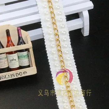 10Yards Delicate Gold Wedding Dress Sequin Pearl Lace Applique Golden Chain Beaded Lace Trim Hats Scarf Shoes Decor Accessories
10Yards Delicate Gold Wedding Dress Sequin Pearl Lace Applique Golden Chain Beaded Lace Trim Hats Scarf Shoes Decor Accessories