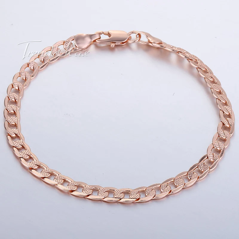 585 Rose Gold Filled Bracelet for Womens Chain Cut Hammered Curb Link 5mm 18cm 20cm 23cm GB251
585 Rose Gold Filled Bracelet for Womens Chain Cut Hammered Curb Link 5mm 18cm 20cm 23cm GB251