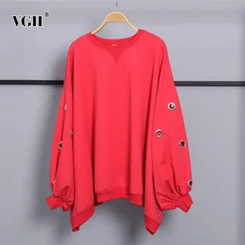 VGH Hem Irregular Sweatshirt For Women Red Color Casual O Neck Long Batwing Sleeve Loose Clothing Female Fashion New 2020
VGH Hem Irregular Sweatshirt For Women Red Color Casual O Neck Long Batwing Sleeve Loose Clothing Female Fashion New 2020