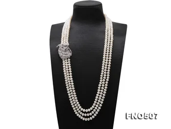 Unique Pearls jewellery Store Charming White Color 3rows Long 32-34'' AA 7.5-8.5mm Freshwater Pearl Neckace
Unique Pearls jewellery Store Charming White Color 3rows Long 32-34'' AA 7.5-8.5mm Freshwater Pearl Neckace