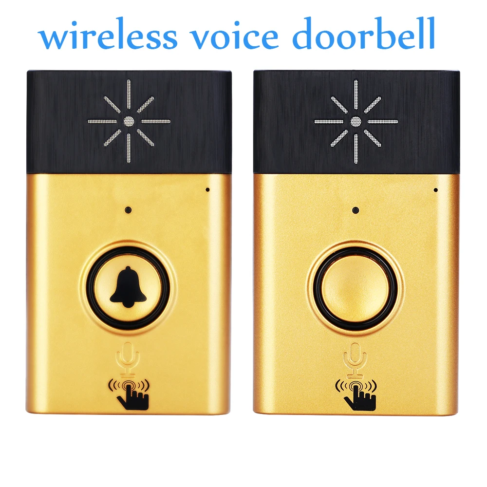 

(1 Kit) Gold Color H6 Wireless Voice Intercom Doorbell 1 to 1 Visitor Calling system for House Audio Door phone in Door Bell