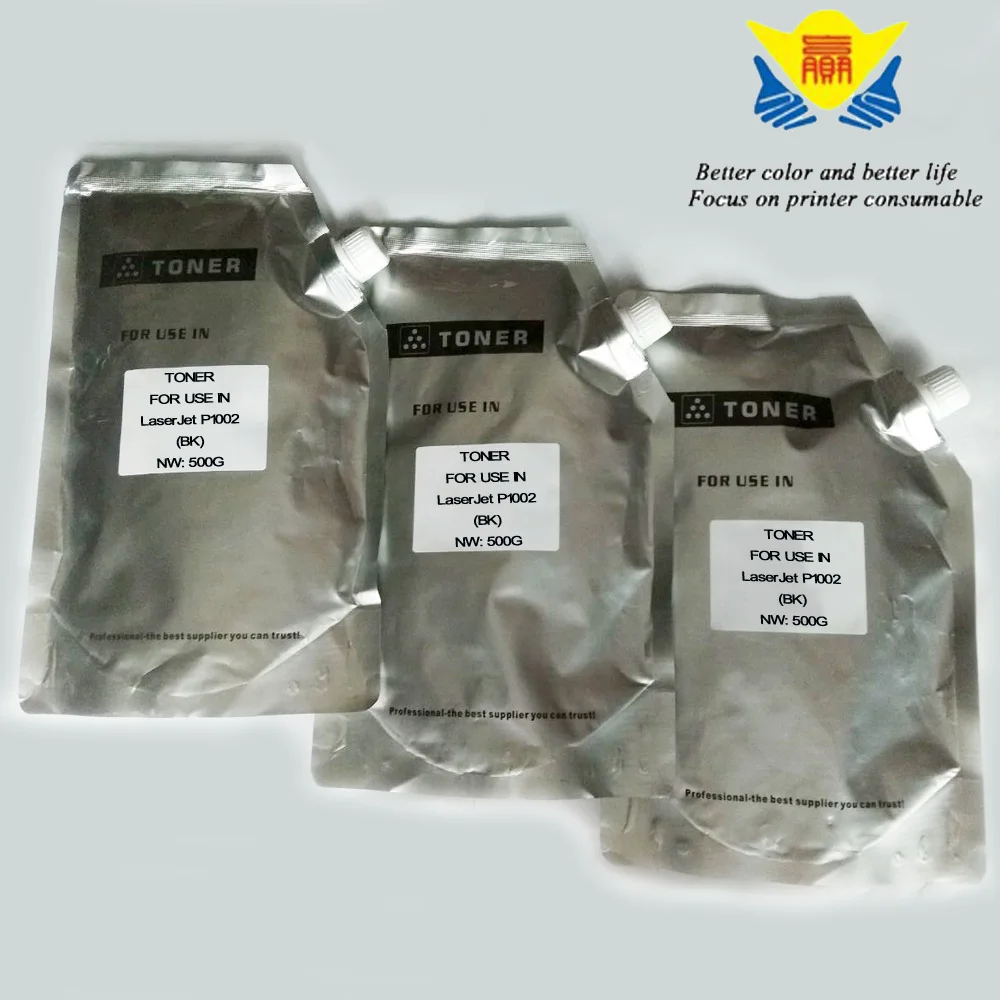 JIANYINGCHEN Compatible black refill Toner powder For HP LaserJet P1002 P1003 P1004 P1005 P1006 P1009 3x500g 
JIANYINGCHEN Compatible black refill Toner powder For HP LaserJet P1002 P1003 P1004 P1005 P1006 P1009 3x500g
