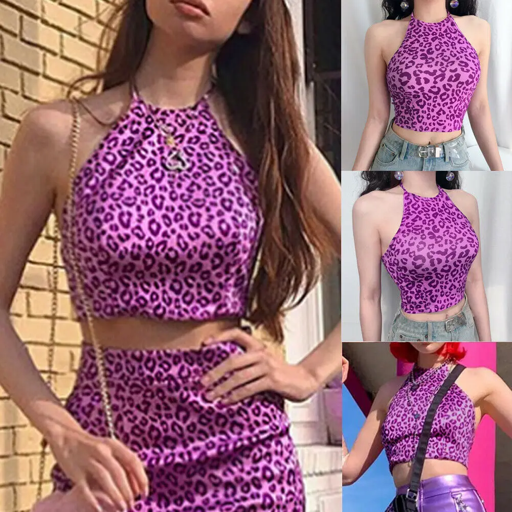 Hot Women's Summer Sexy Purple Leopard Print Tank Crop Top Halter Neck Sleeveless Vest Off Shoulder Camisole
Hot Women's Summer Sexy Purple Leopard Print Tank Crop Top Halter Neck Sleeveless Vest Off Shoulder Camisole