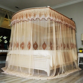 Luxury Beige White Lace Three-door Floor-standing Telescopic Rail Mosquito Net Bedding Set Indoor Decorations 1.8m 1.5m 2m bed
Luxury Beige White Lace Three-door Floor-standing Telescopic Rail Mosquito Net Bedding Set Indoor Decorations 1.8m 1.5m 2m bed