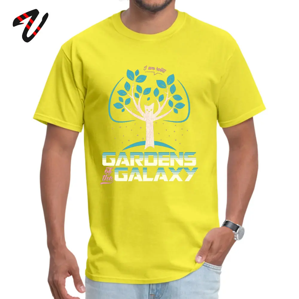 Gardens Of The Galaxy 100% Cotton Tops Shirts for Men Design T Shirts Classic Fashion O-Neck Tee-Shirt Short Sleeve Gardens Of The Galaxy -11373 yellow