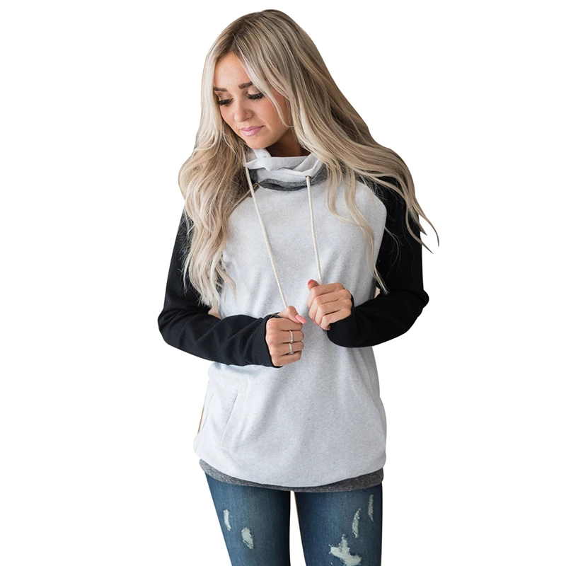 Double hood hoodies sweatshirt Women Autumn Long Sleeve side zipper Hooded Casual Patchwork Hoodies Pullover femme Tops
Double hood hoodies sweatshirt Women Autumn Long Sleeve side zipper Hooded Casual Patchwork Hoodies Pullover femme Tops