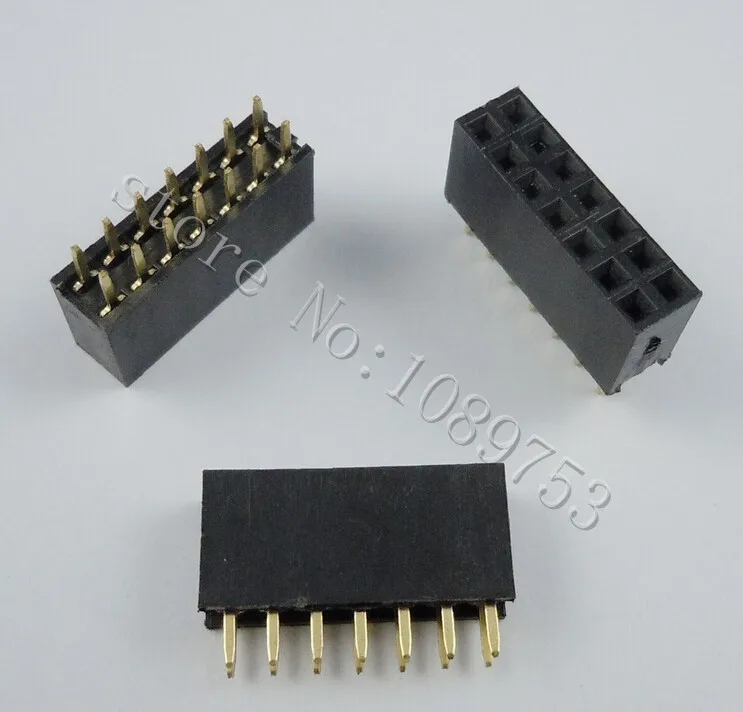 50pcs 2x7 Pin 2.54mm Double Row Female Pin Header 14P PCB Socket Connector