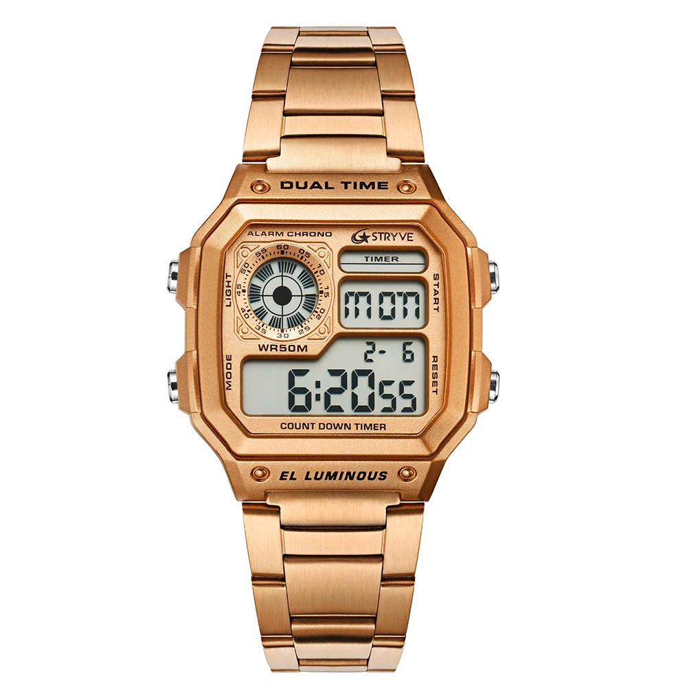 Stryve Men Sports Watches Count Down Waterproof Stainless Steel Square Fashion Digital Wristwatches Male Clock Relogio Masculino
Stryve Men Sports Watches Count Down Waterproof Stainless Steel Square Fashion Digital Wristwatches Male Clock Relogio Masculino