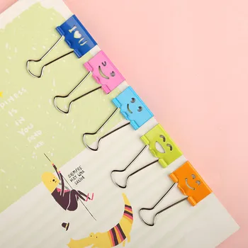 cute kawaii smile metal binder clips color paperclip for office and school paper clips
cute kawaii smile metal binder clips color paperclip for office and school paper clips