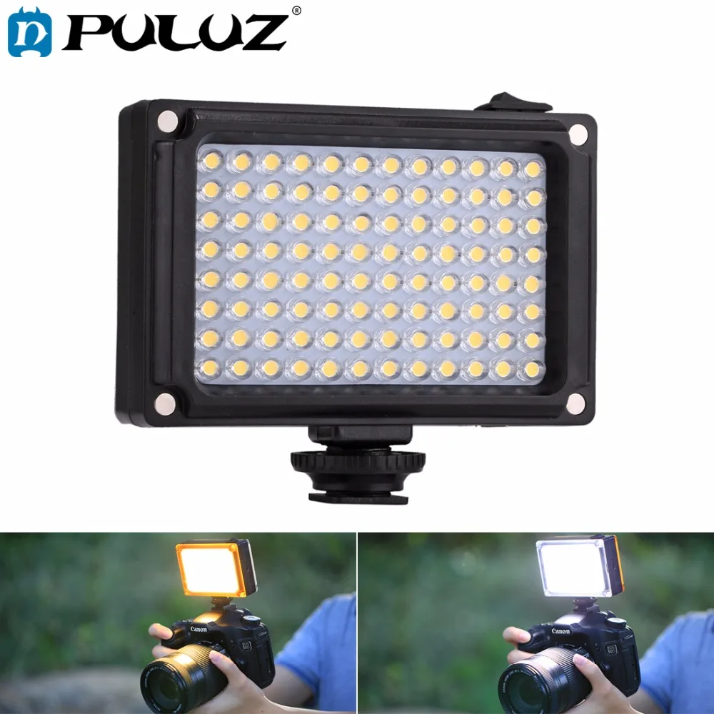 

PULUZ 96 LEDs Photography Video & Photo Studio Light with White & Orange Magnet Filters Light Panel for Canon,Nikon,DSLR Cameras