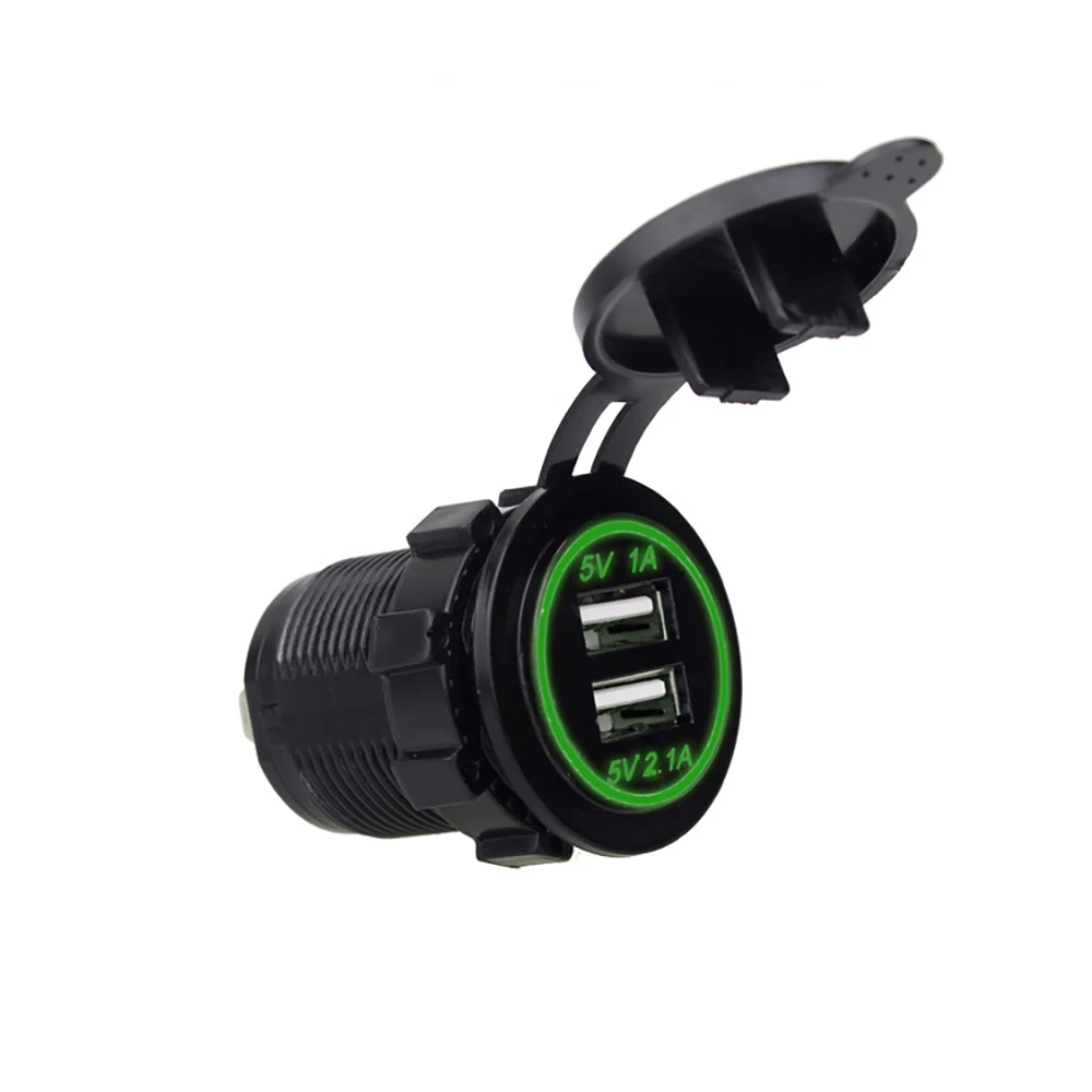 Dual USB Car charger Mobile phone Motorcycle Cigarette Lighter LED Digital 3 colors for iphone samsung xiaomi | Мобильные телефоны