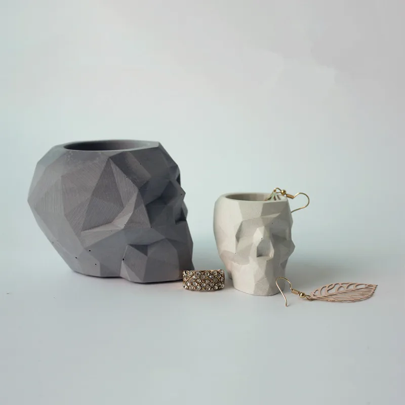 Geometric Skull Flower Pot Molds Concrete Pot Moulds Concrete Pen Holder Molds Figurines Art 3D Statues Home Decorations R538
Geometric Skull Flower Pot Molds Concrete Pot Moulds Concrete Pen Holder Molds Figurines Art 3D Statues Home Decorations R538