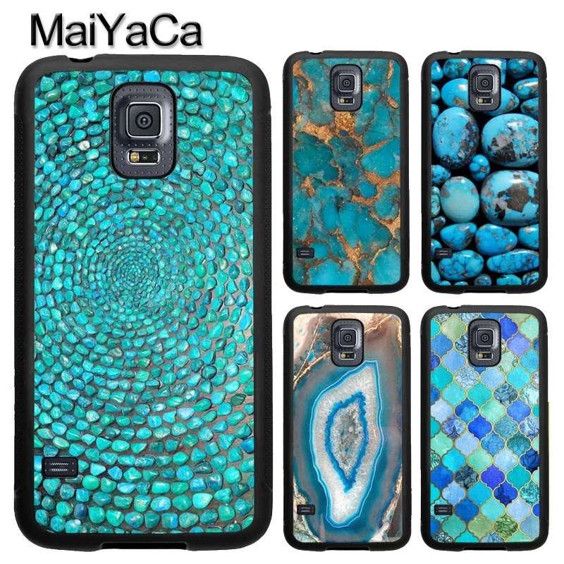 Бирюзовый камень Цветочный павлин для Samsung S20 Plus S9 S10 Note 20 Ultra чехол Galaxy A21S A20e A40 A50 A70