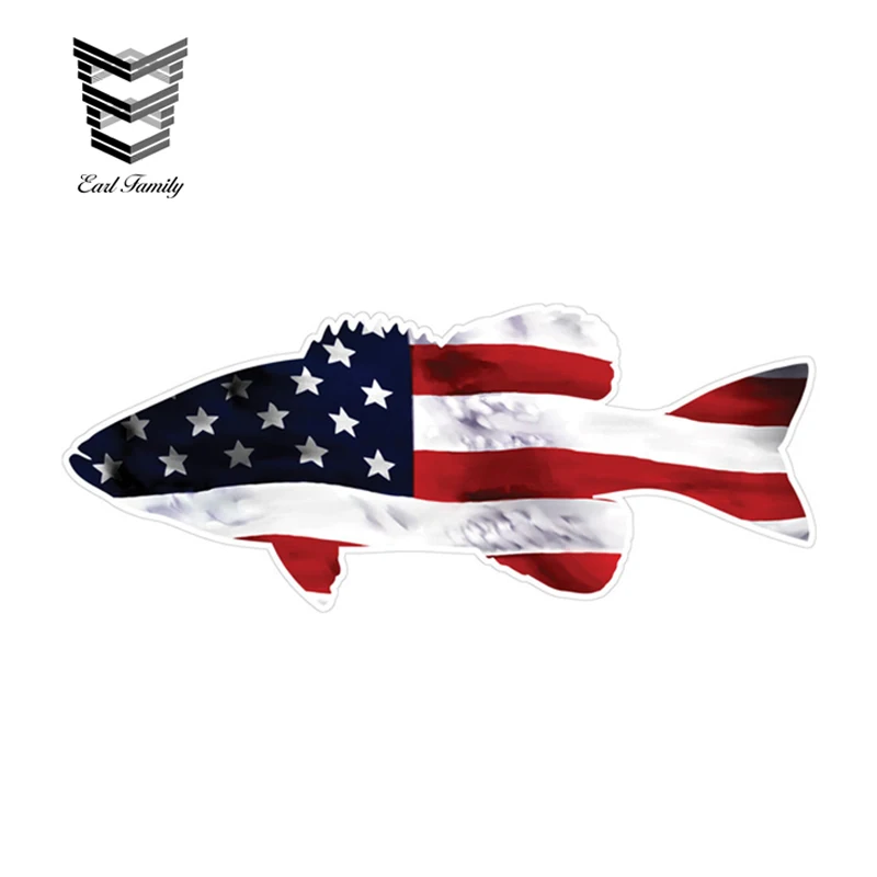 EARLFAMILY 13cm x 5.4cm American Flag Bass Fish Decal Sticker Set Fishing Car Truck Cooler Camper Car Styling
EARLFAMILY 13cm x 5.4cm American Flag Bass Fish Decal Sticker Set Fishing Car Truck Cooler Camper Car Styling