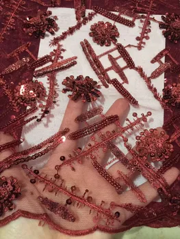 New Noble French Lace Fabric With Pearls 3D Sequins Wedding Dress Tulle Net High Quality Red Embroidery 3d Flower Mesh Bridal
New Noble French Lace Fabric With Pearls 3D Sequins Wedding Dress Tulle Net High Quality Red Embroidery 3d Flower Mesh Bridal