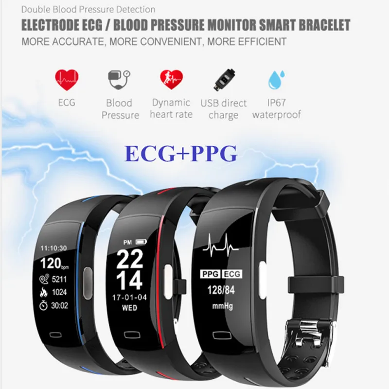 P3 ECG PPG Smart Band Watch Bracelet Fitness Tracker Blood Pressure Heart Rate Monitor Sport Pedometer IP67 Waterproof Wristban
P3 ECG PPG Smart Band Watch Bracelet Fitness Tracker Blood Pressure Heart Rate Monitor Sport Pedometer IP67 Waterproof Wristban