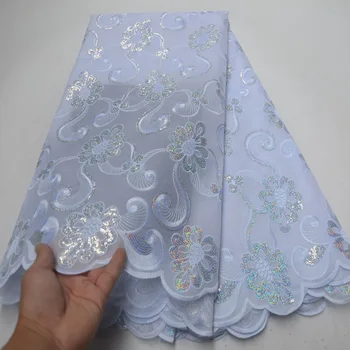 Free shipping (5yards/pc) high quality white African cotton lace fabric Swiss lace fabric with shining sequins for dress OP106
Free shipping (5yards/pc) high quality white African cotton lace fabric Swiss lace fabric with shining sequins for dress OP106