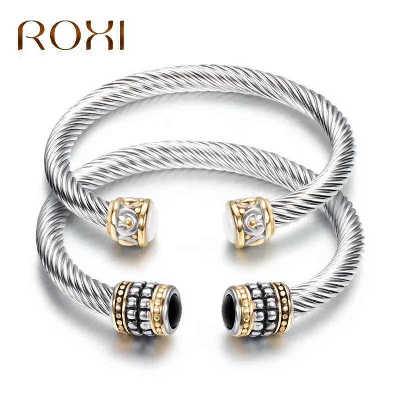 ROXI Stainless Steel Bracelet Gold Silver Color Multi Twisted Cable Wire Bangle Fashion Cuff Bracelets Bangles for Women Jewelry
ROXI Stainless Steel Bracelet Gold Silver Color Multi Twisted Cable Wire Bangle Fashion Cuff Bracelets Bangles for Women Jewelry