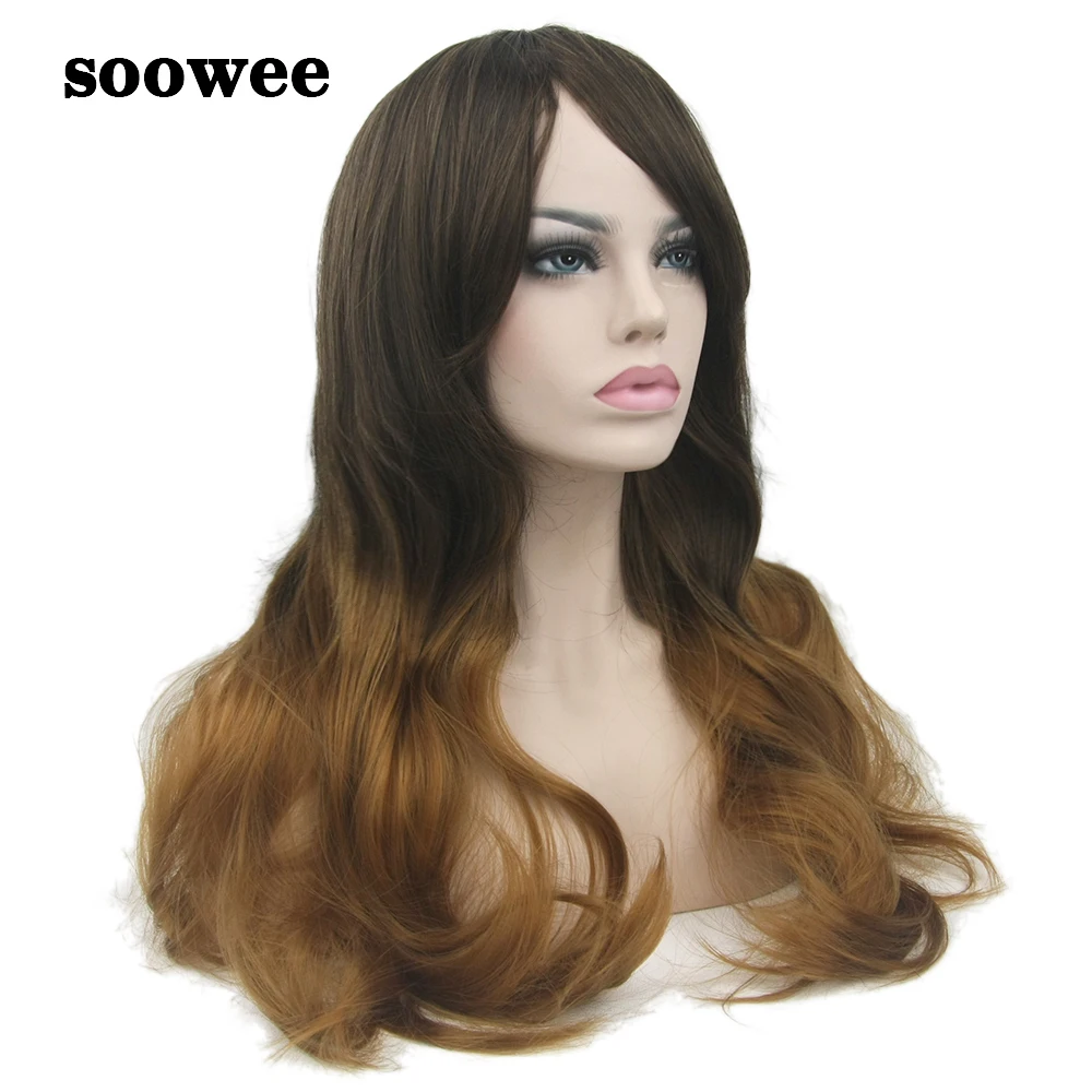 Soowee 70cm Long Wavy Synthetic Hair Black To Brown Ombre Wigs for Women Party Hair Cosplay Wig Hairpiece Wigs-female
Soowee 70cm Long Wavy Synthetic Hair Black To Brown Ombre Wigs for Women Party Hair Cosplay Wig Hairpiece Wigs-female