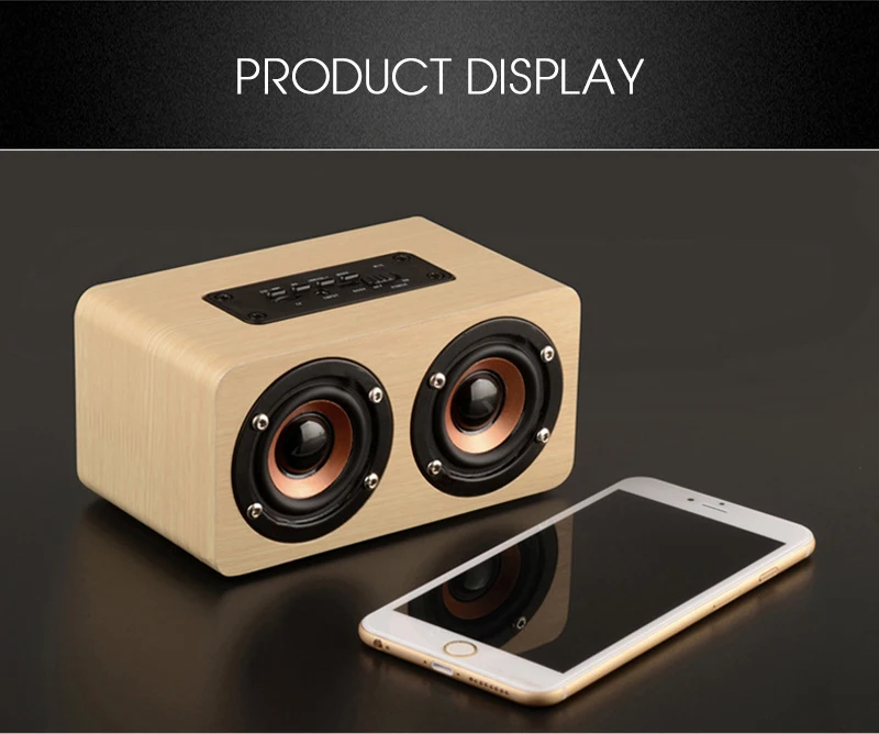 Wireless Bluetooth Portable Wooden Speaker TF Card Mic Wireless Bluetooth Portable Wooden Speaker TF Card Mic