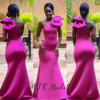Fuchsia Mermaid African Evening Dress With Big Bow 2019 High Quality One Shoulder Floor Length Long Formal Dresses Cheap
Fuchsia Mermaid African Evening Dress With Big Bow 2019 High Quality One Shoulder Floor Length Long Formal Dresses Cheap