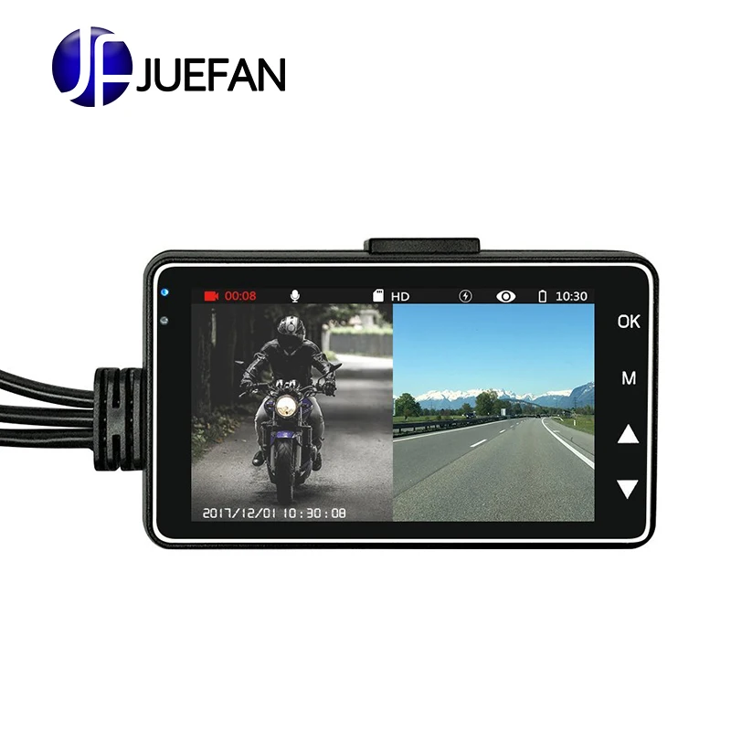 JUEFAN Full HD 720P Camera Separation Dual Lens 140 Degree Angle 3.0 inch Dash cam Motorcycle Recorder DVR
JUEFAN Full HD 720P Camera Separation Dual Lens 140 Degree Angle 3.0 inch Dash cam Motorcycle Recorder DVR
