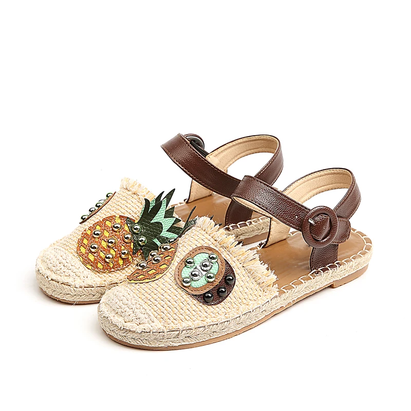 New Girls cute Cartoon Pineapple Decoration Female Fashion Flat heel Sandals Ankle Strap Women Sandals Hemp Buckle Flat Shoe
New Girls cute Cartoon Pineapple Decoration Female Fashion Flat heel Sandals Ankle Strap Women Sandals Hemp Buckle Flat Shoe