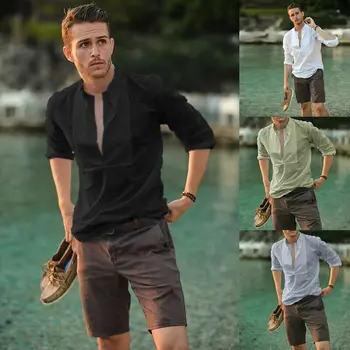 Brand New Mens Casual Long Sleeve Shirts Slim Fit Shirt Tops Boho Blouse Male V Neck Shirts
Brand New Mens Casual Long Sleeve Shirts Slim Fit Shirt Tops Boho Blouse Male V Neck Shirts