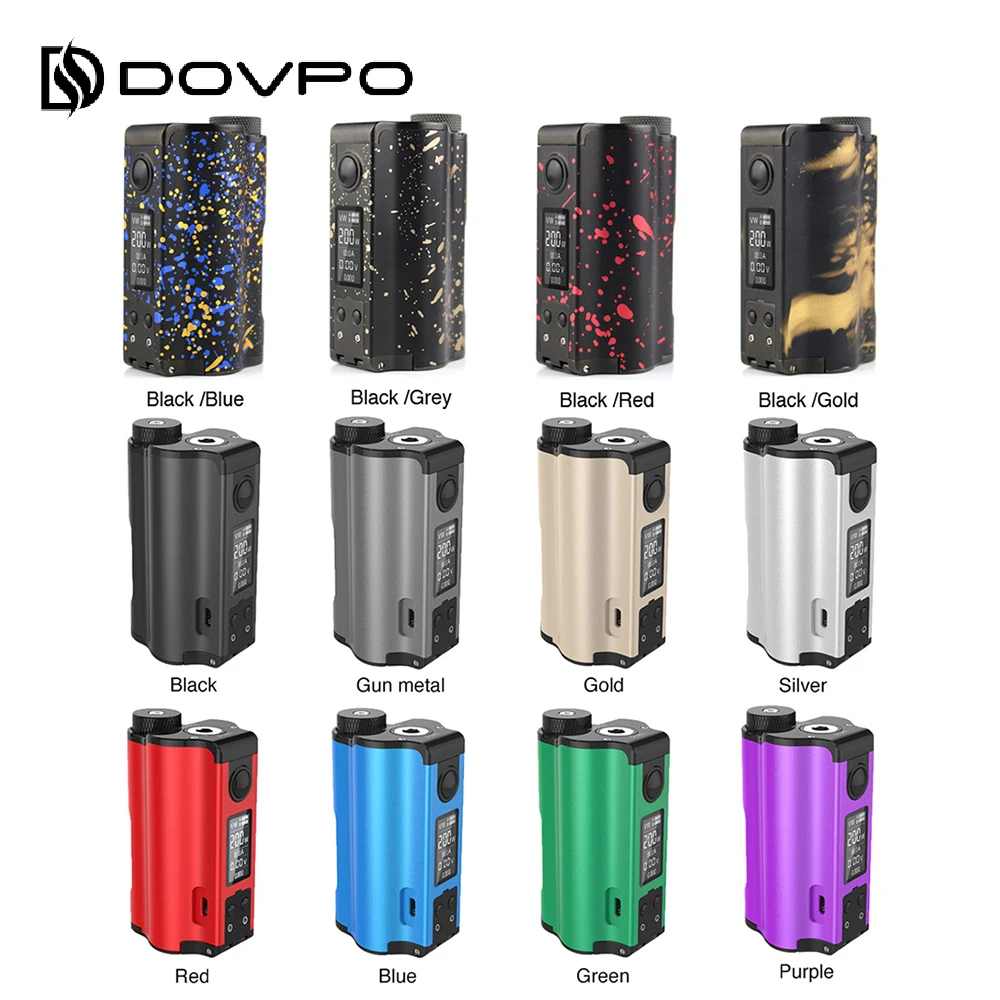 100% оригинал 200 Вт DOVPO Topside Dual Top Fill TC Squonk MOD с бутылкой 10 мл электронная сигарета вейп